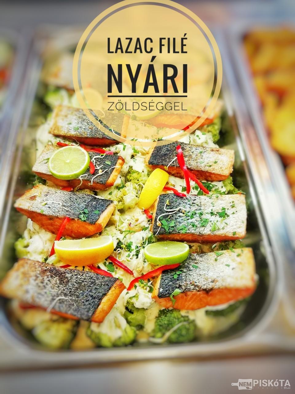 NemPiskóta Étkezde: Lazac filé nyári zöldséggel, sáfránymártással